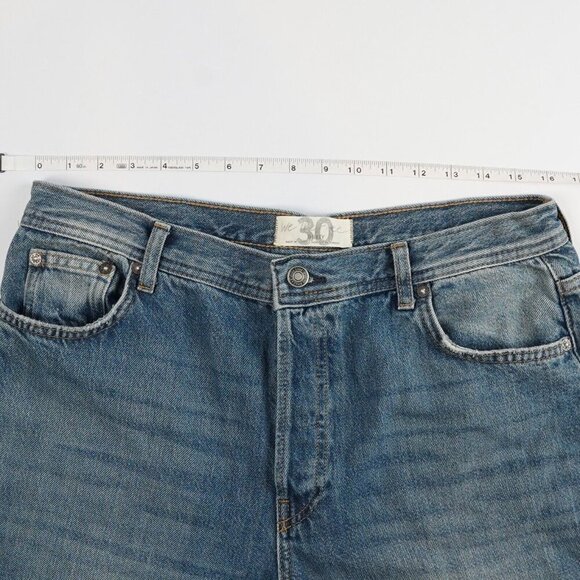 Free People Maggie Straight Leg Jeans Mid Rise Raw Hem - Size 30 - EUC - Picture 8 of 9